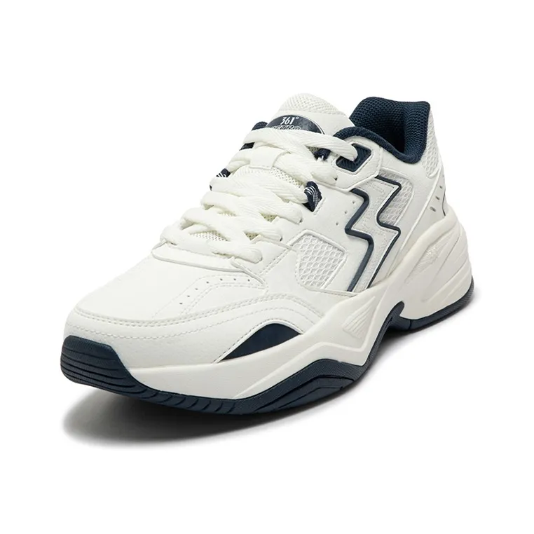 361° Sailing Series Wear Resistant Slip Resistant Low Top Running Shoes Men's White Blue-1
