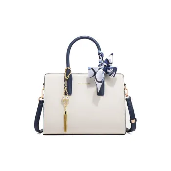 PAYOT Microfiber Synthetic Leather Handbag Regular Women's Ecru