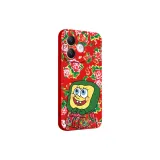 China Red-Sponge Floral Cotton Jacket