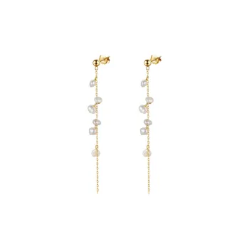 ZHENZHUAOMI Freshwater Pearl Drop Earrings Women's