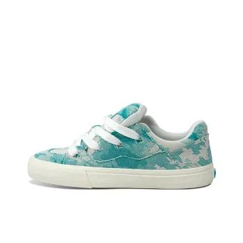 REVENFEXSPOTM x BURNING FLAME Slip Resistant And Abrasion Resistant Coverage Low Top Canvas Shoes Unisex Beige Green