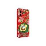 China Red-Sponge Floral Cotton Jacket