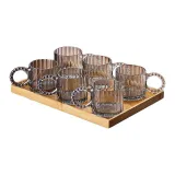 Cloud Ring Vertical Stripe Cup Smoke Gray 6 Pack+Tray