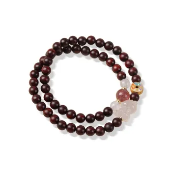 FANGYUANXIAOFU Small Leaf Red Sandalwood Bracelets Women's