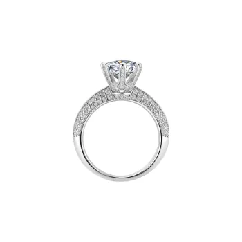 HENGMEINA 925 Silver Mohsunnite Rings Women's