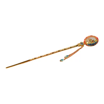 Jade Charm Yao Hetian Jade Hairpin Pale Greenish White Jade Women's