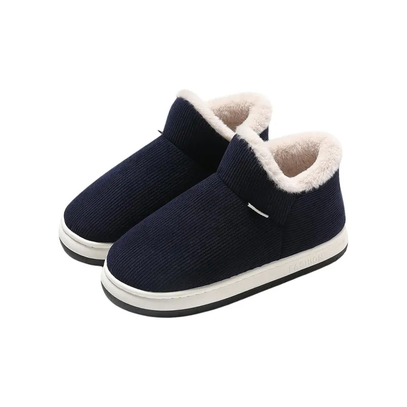 ECAC Seniors Viscose Slippers Winter Slip Resistant Indoor Home Platform Plush Bag With Snow Boots-3