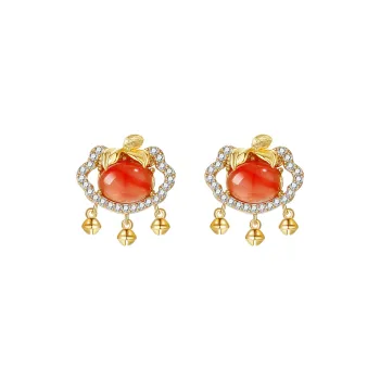 HANYUDIE Agate Stud Earrings Women's