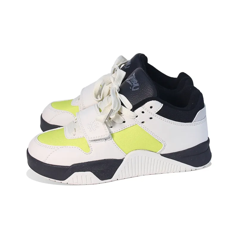 BPLB Low Top Skateboard Shoes Unisex White Neon Yellow-2