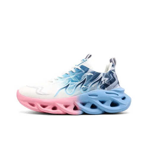 Meiretu Cushioned Slip Resistant Impact Resistant Low Top Casual Shoes Men's Pink Blue