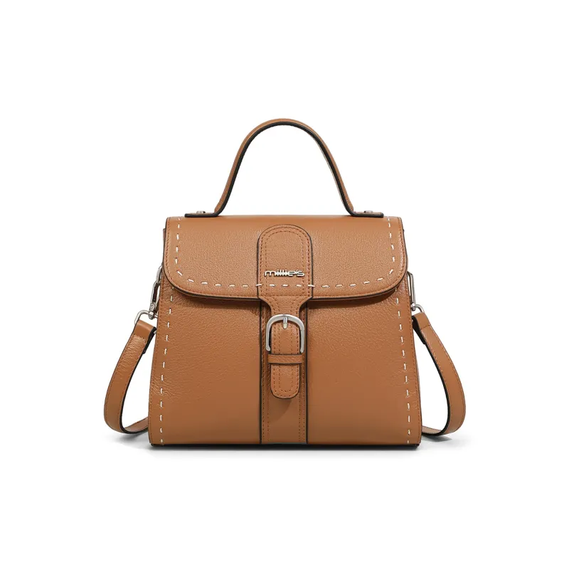 MILLIE'S Cow Leather Handbag, Underarm Shoulder Bag, Crossbody Bag, Small Square Bag Regular Women's Multicolor-13