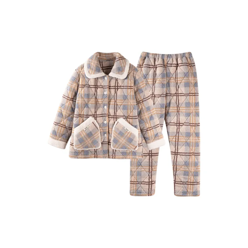 XIAFENYAN Pajama Set Women's Milk Coffee-0