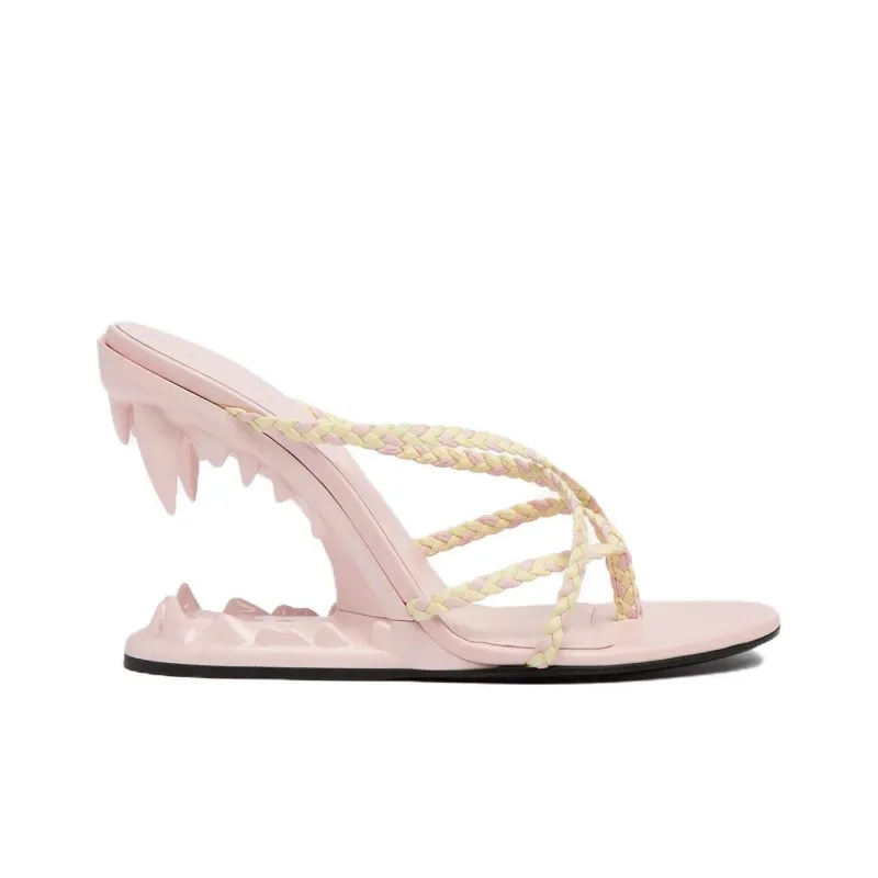 GCDS Morso 110mm Leather Thong Sandals-1