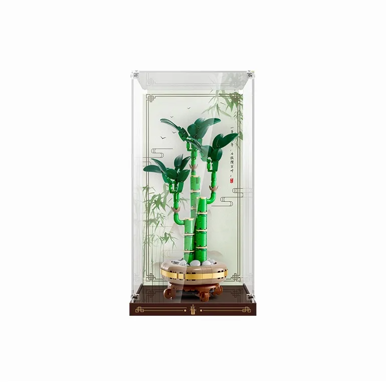 LIGHT YOUR BRICKS Compatibility Building Block 10343 Elegant Orchid 10344 Wealth Bamboo Display Case Model Accessories-2