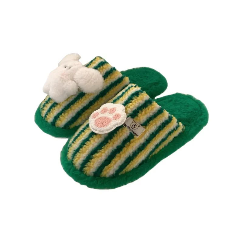 Thin Strips Cotton Slippers Unisex, Pink-9