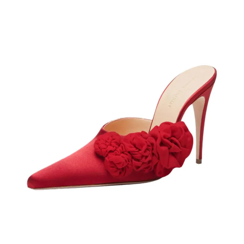 MAGDA BUTRYM Closed Toe Slippers 10.5cm Women's Red-2