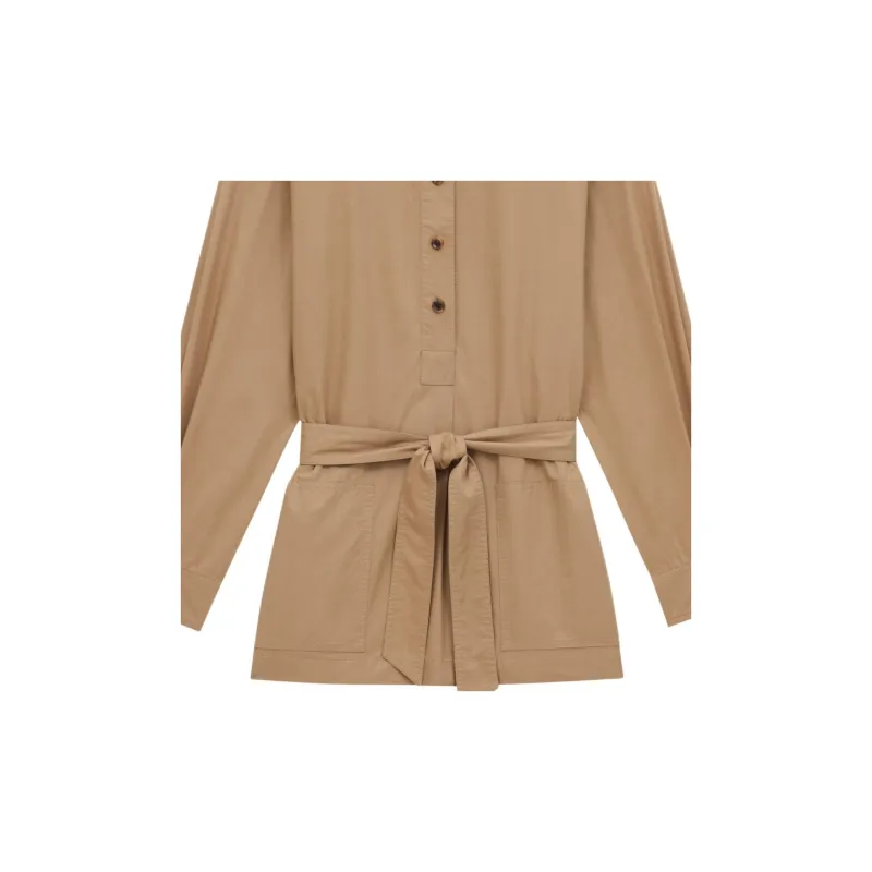 SAINT LAURENT Button Detailed Belted Tunic-4