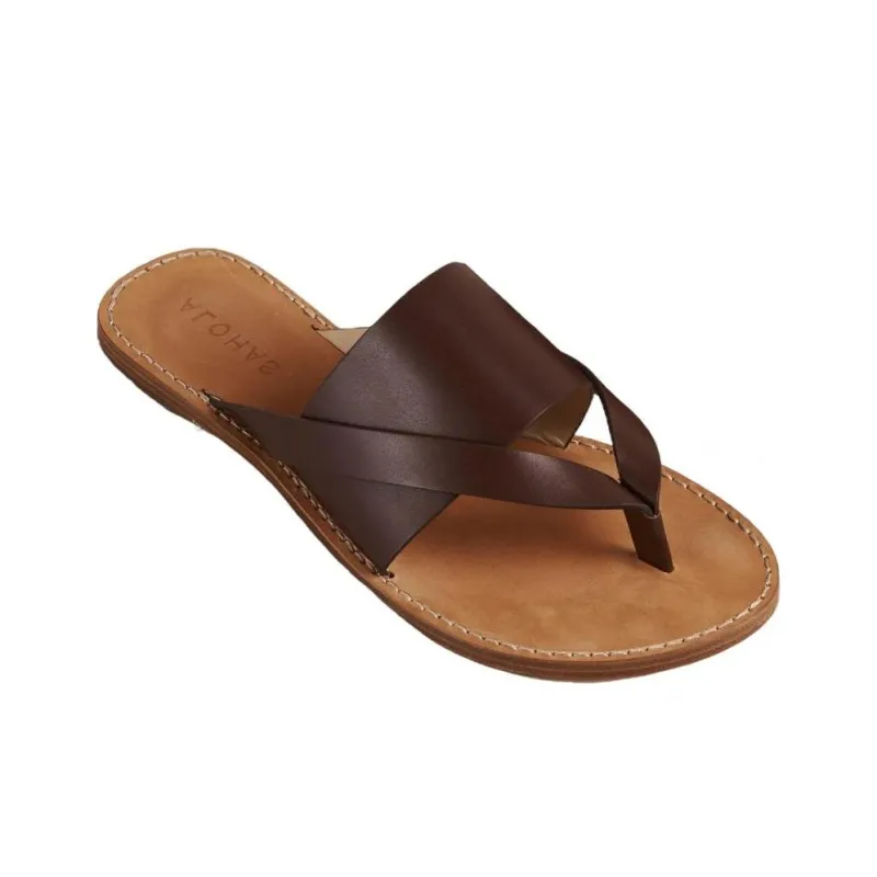 ALOHAS Flip Flops Women's Brown-1