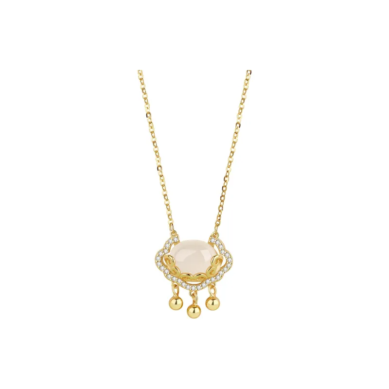 Emerald Chalcedony Necklaces Women's-0