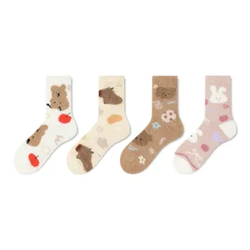 CHIKOKU Mid Calf Socks Women's 4 Pack