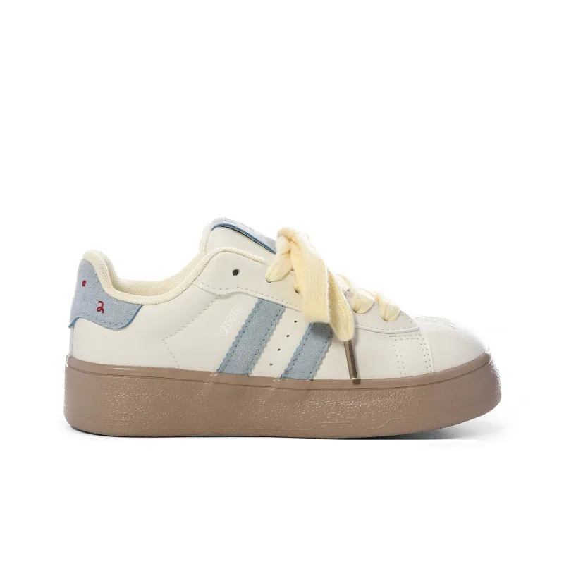 Lovely You Wear resistant And Lightweight Low Top Skateboard Shoes Women's Yellow Blue Cheeses-3