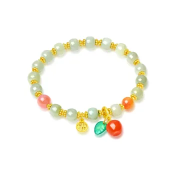 CHOW TAI SENG Hetian Jade Bracelet, Delicate And Versatile Hand Accessory Pale Greenish White Jade Women's