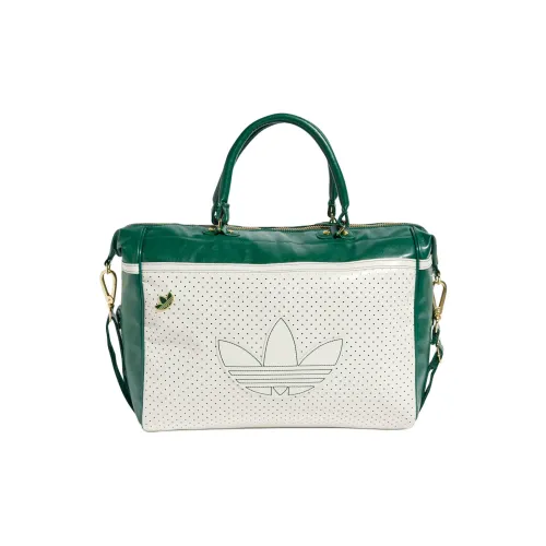 Adidas Polyurethane Bowling Bag Shoulder Bag Crossbody Bag Handbag Unisex Ecru & Preppy Green