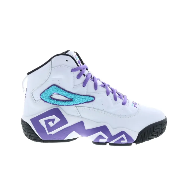 FILA MB Cushioned Slip Resistant Abrasion Resistant Mid Top Basketball Shoes Men's White-1