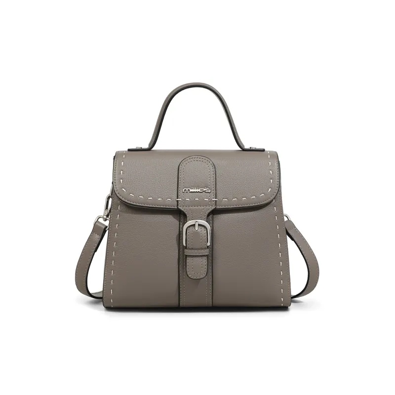 MILLIE'S Cow Leather Handbag, Underarm Shoulder Bag, Crossbody Bag, Small Square Bag Regular Women's Multicolor-5