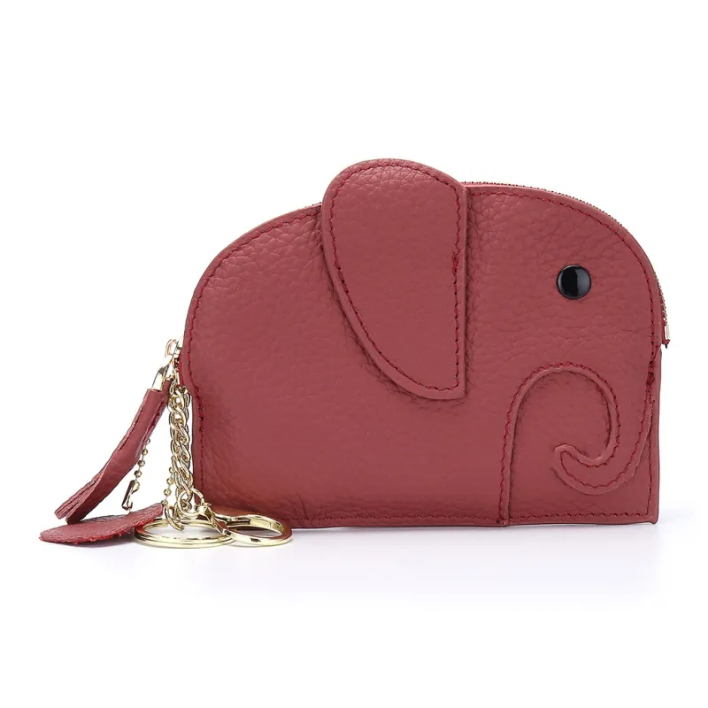 Playthings Cultural Creation Cow Leather Coin Purse Regular Unisex Solid Color-5