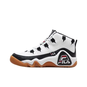 FILA Grant Hill 1 Anti Slip Wear Resistant High Top Vintage Basketball Shoes Men's White Black