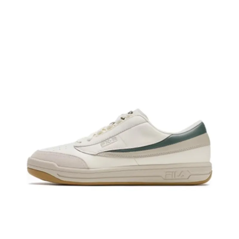 FILA FX 2 Anti Slip Wear Resistant Low Top Skateboard Shoes Men's White Brown-0