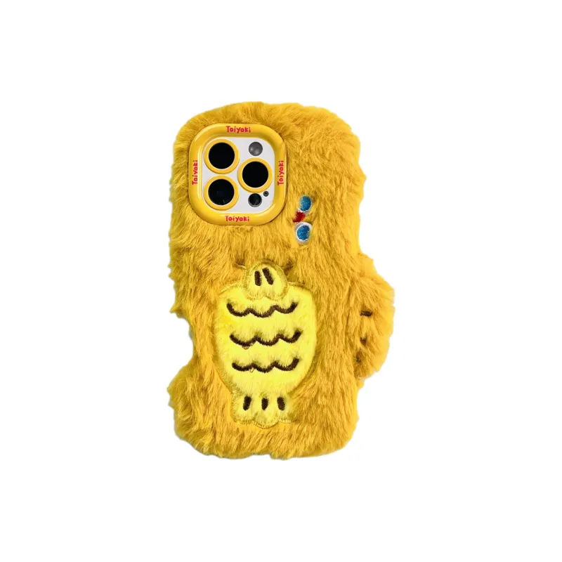 Wei Xin Plush Material Plush Shrimp And Carp Fry Phone Cases Compatible With IPhone 16/15 Pro Max/Apple 13/14 Pro/Max-2