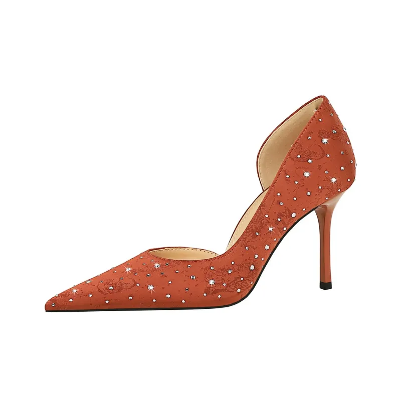 QITUMAUL Slim Heel High Heels 8cm Women's-10