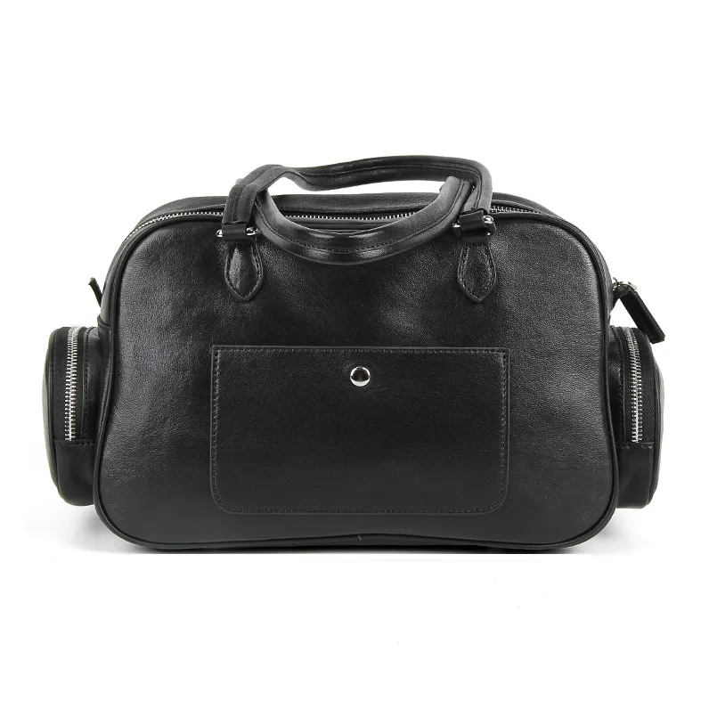 YOCAMU Sheepskin Handbag Women's Coffee/Black-10