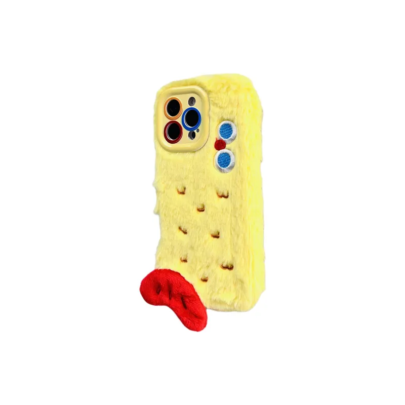 Wei Xin Plush Material Plush Shrimp And Carp Fry Phone Cases Compatible With IPhone 16/15 Pro Max/Apple 13/14 Pro/Max-10