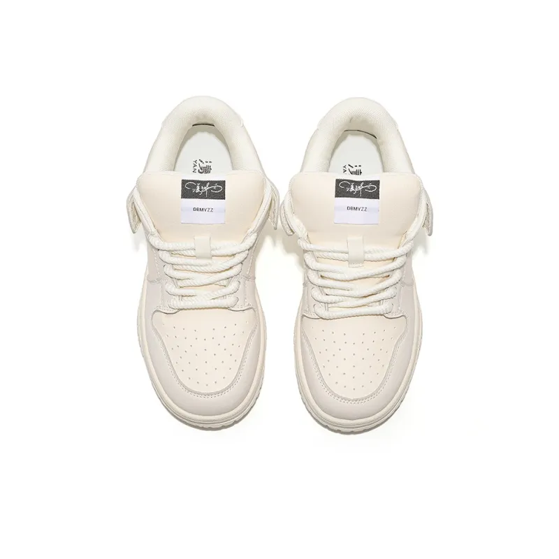 Yang Nianhua Warm Slip-Resistant Cushioning Wear-Resistant Low-Top Skateboard Shoes Women's Beige-2