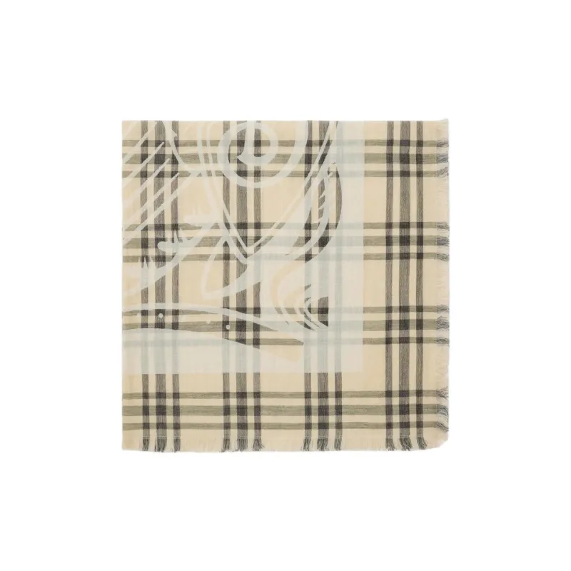 Burberry Wool, Polyamide Silk Scarves Unisex Yellow-1