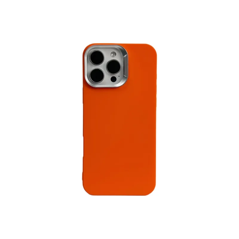 Wei Xin Acrylic Material Solid Color Silver Frame Phone Cases Compatible With IPhone 16/15 Pro Max/Apple 13/14 Pro/Max-4