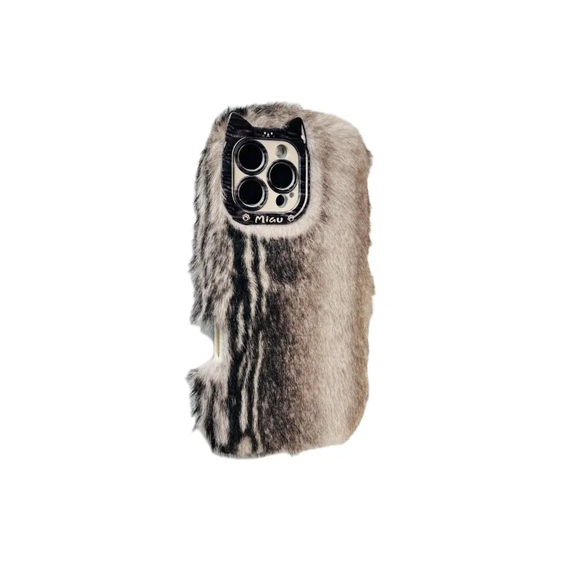 Wei Xin Plush Material Plush Gradient Phone Cases Compatible With IPhone 16/15 Pro Max/Apple 13/14 Pro/Max-4