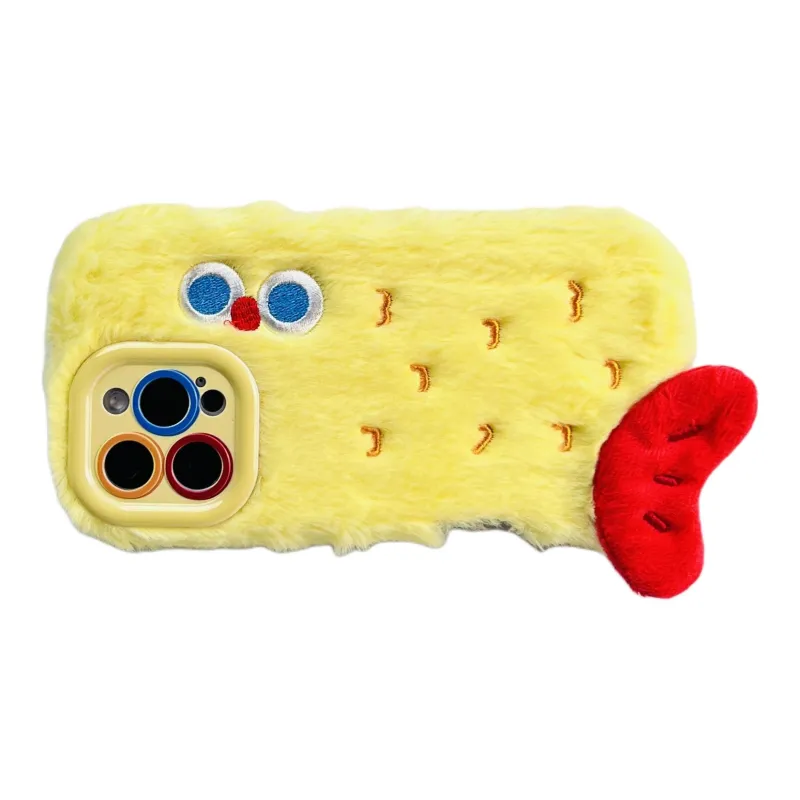 Wei Xin Plush Material Plush Shrimp And Carp Fry Phone Cases Compatible With IPhone 16/15 Pro Max/Apple 13/14 Pro/Max-11