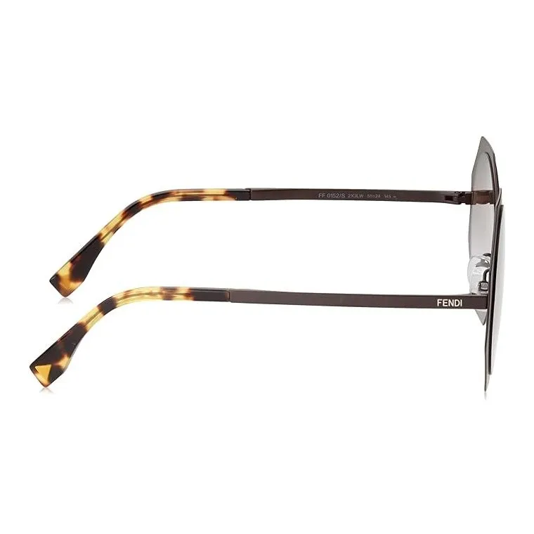 FENDI Metal Oval Sunglasses Women's Brown-2