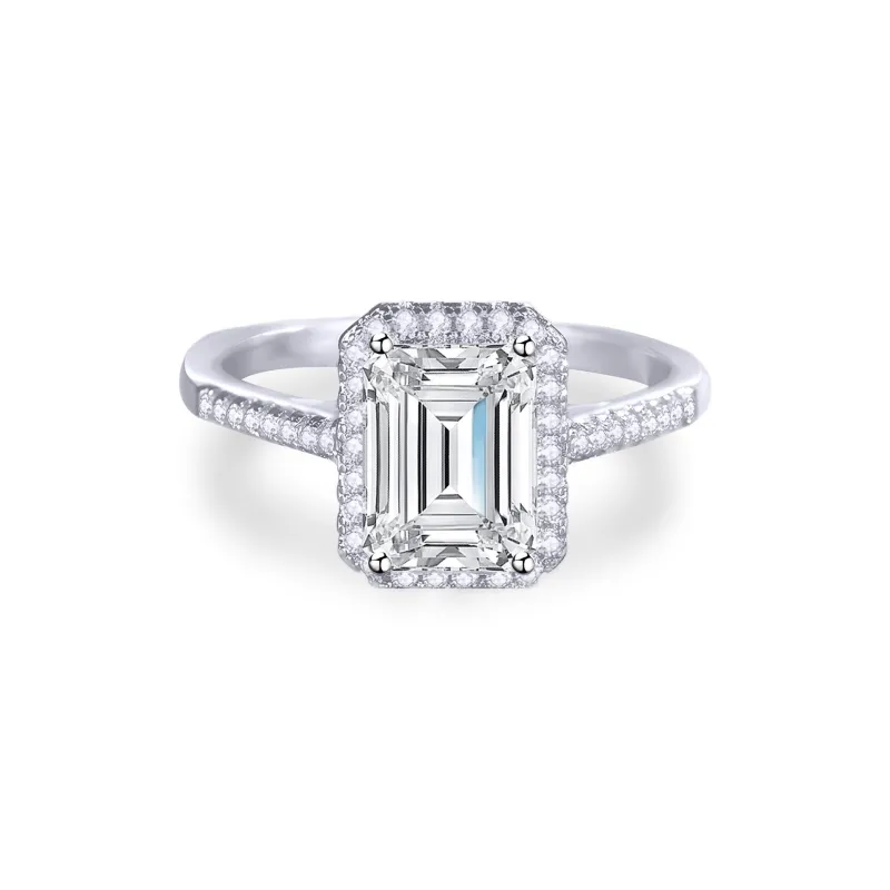 XINGLU 925 Silver Mohsunnite Rings Women's-0