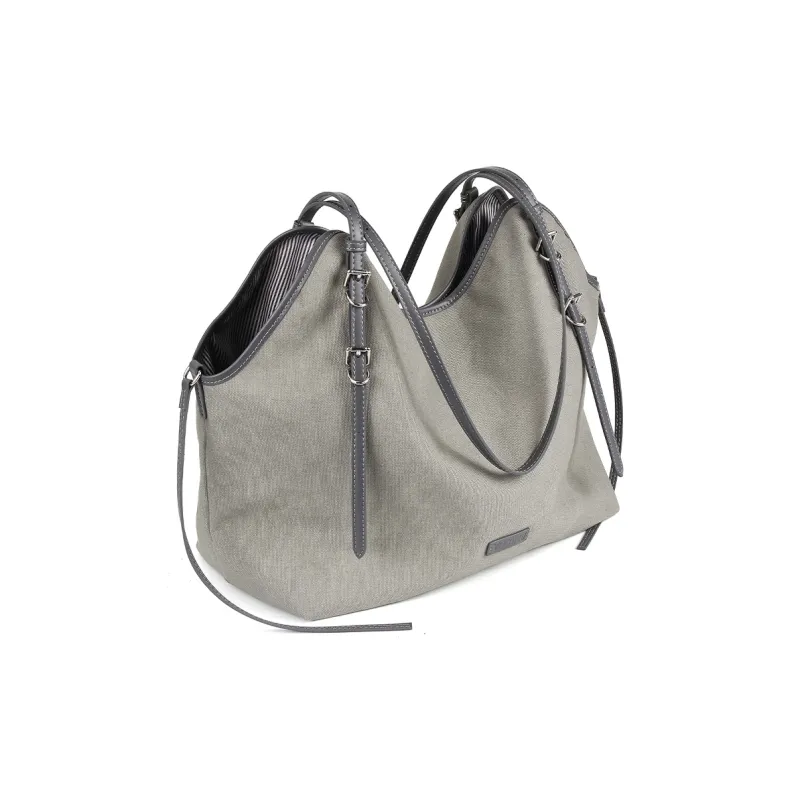 YOCAMU Canvas Canvas Shoulder Bag Large Size Women's Green/Gray Blue-5
