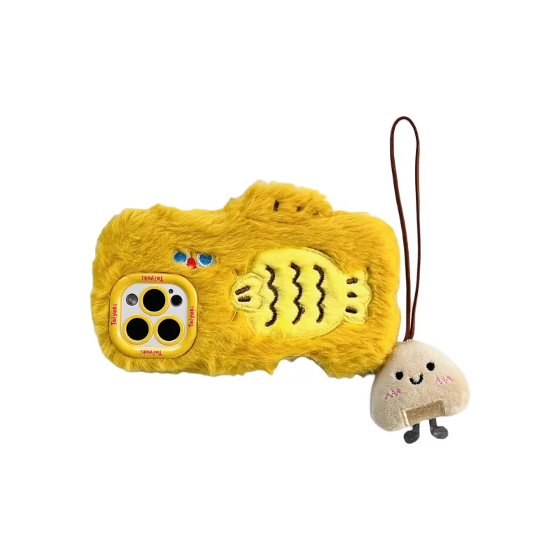 Wei Xin Plush Material Plush Shrimp And Carp Fry Phone Cases Compatible With IPhone 16/15 Pro Max/Apple 13/14 Pro/Max-1