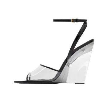 SAINT LAURENT TPU Strap Sandals 11cm Women's Black