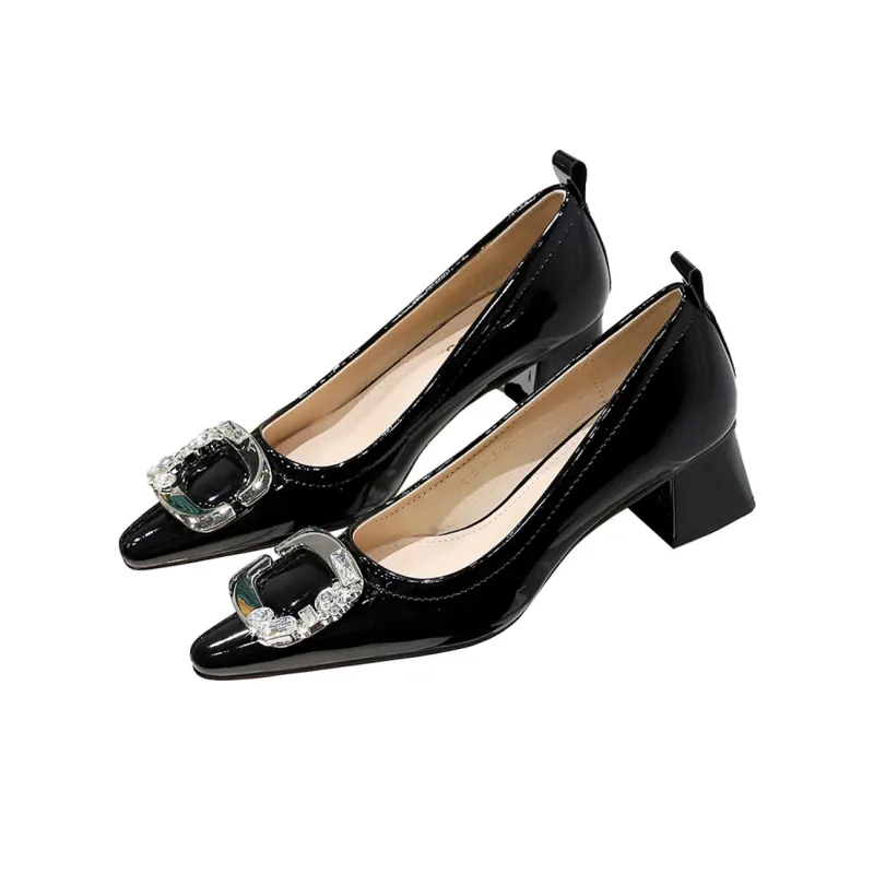 QITUMAUL Chunky Heel High Heels 4.5cm Women's-2