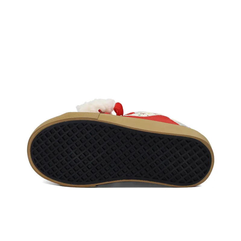 B10CROWN Anti Slip And Wear Resistant Lightweight Low Top Skateboard Shoes Women's Christmas Red-6