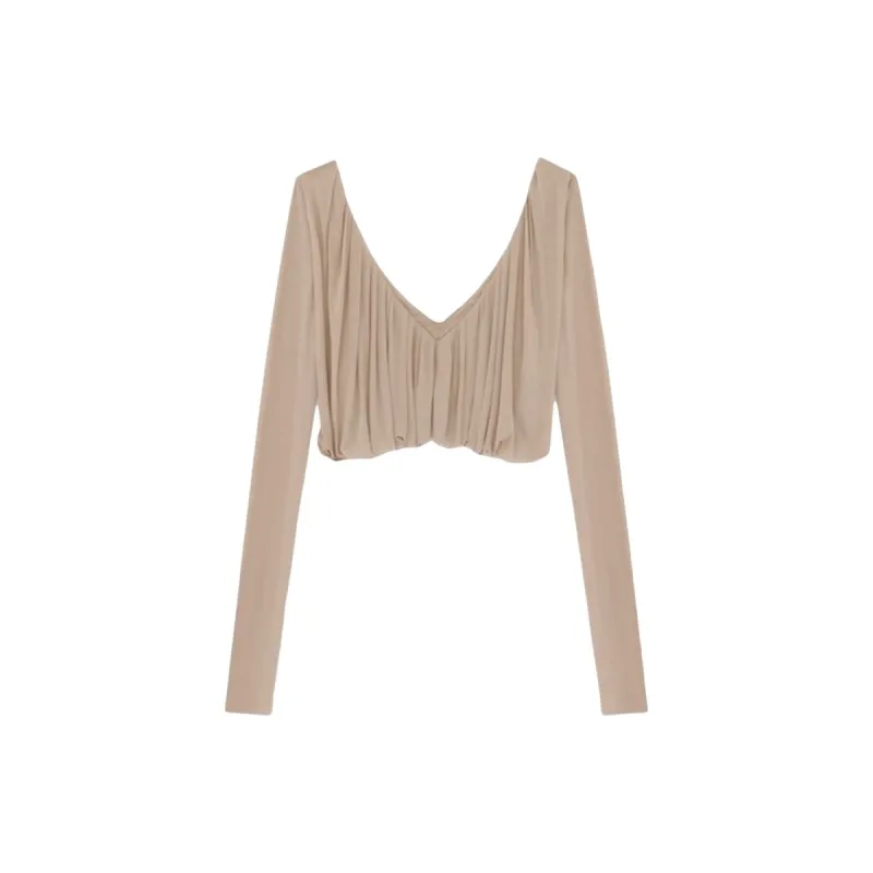 SAINT LAURENT SS23 Crop Tops Women's Beige-1