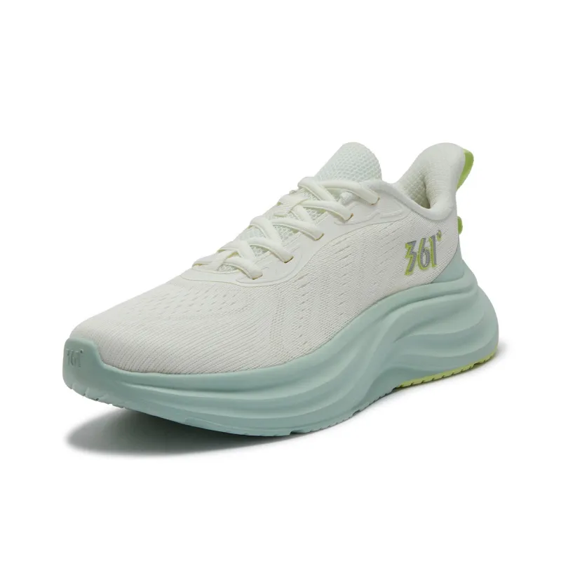 361° Wear resistant, Non slip And Breathable Low Top Casual Running Shoes Women's White Green-2